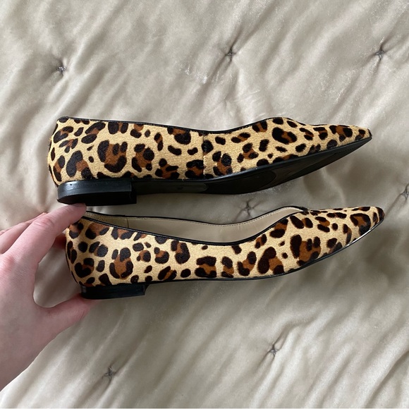 Marc Fisher Analialy calf hair leopard print pointed toe flat 7.5 - Picture 5 of 15